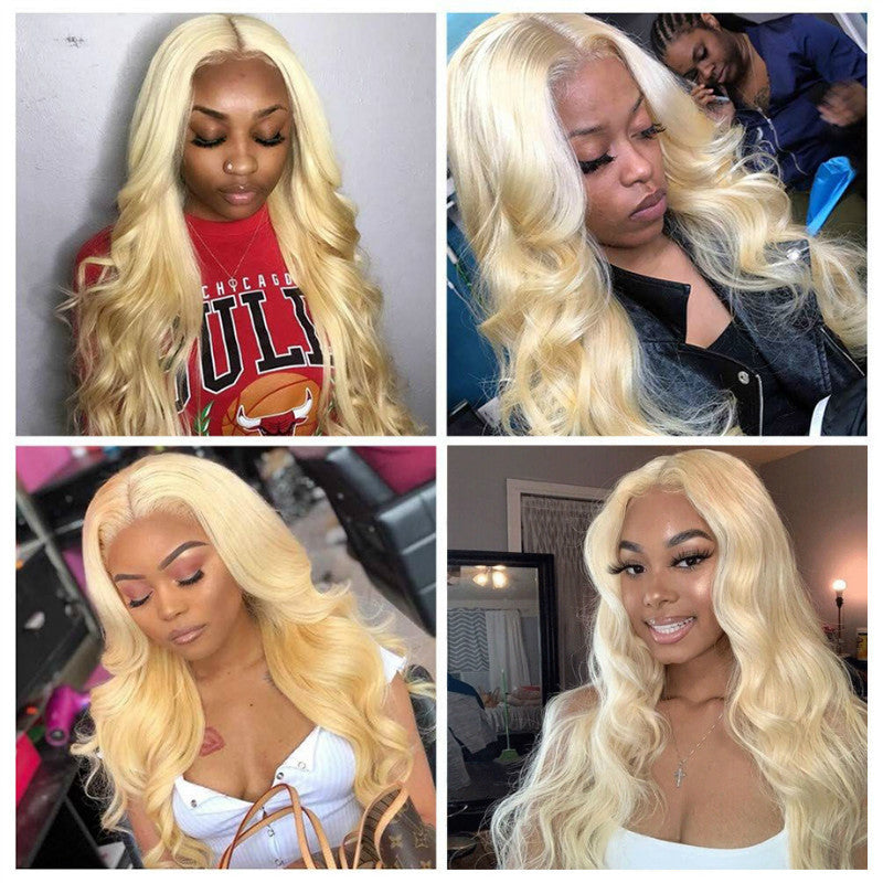 Blonde Lace Front Wig Transparent Lace Frontal Wig Pre-Plucked Brazilian Body Wave Human Hair Wigs Blonde Lace Front Wig Transparent Lace Frontal Wig Pre-Plucked Brazilian Body Wave Human Hair Wigs